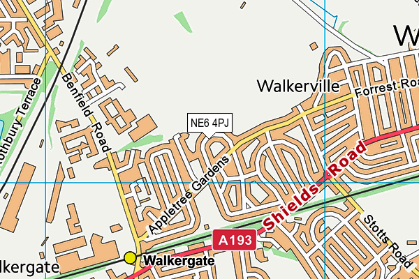 NE6 4PJ map - OS VectorMap District (Ordnance Survey) NE6 4PJ map - OS VectorMap District (Ordnance Survey)