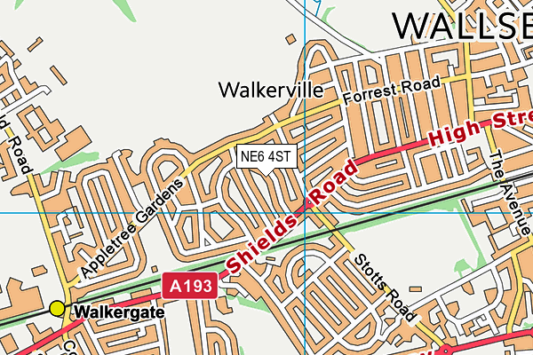 NE6 4ST map - OS VectorMap District (Ordnance Survey) NE6 4ST map - OS VectorMap District (Ordnance Survey)