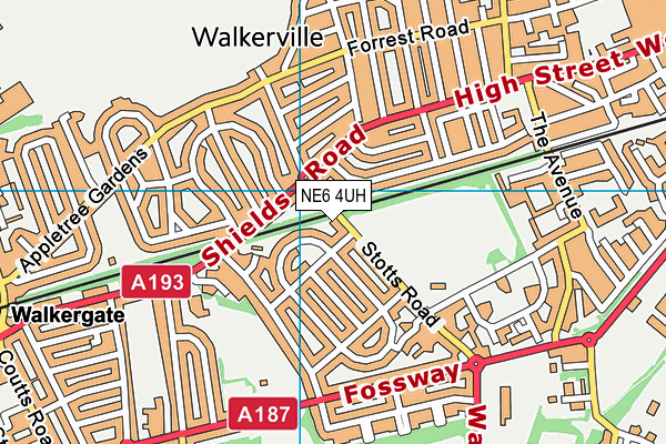 NE6 4UH map - OS VectorMap District (Ordnance Survey)