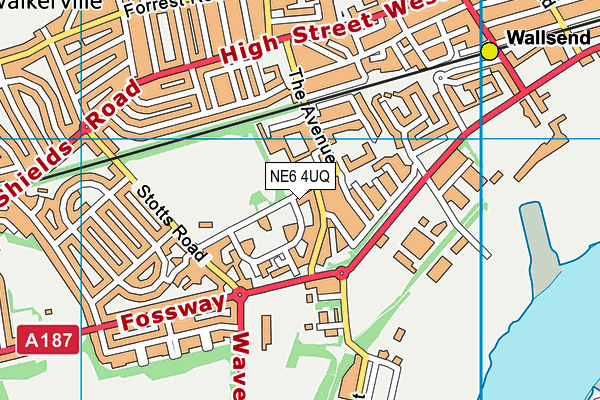 NE6 4UQ map - OS VectorMap District (Ordnance Survey)