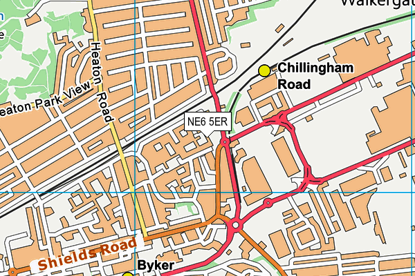 NE6 5ER map - OS VectorMap District (Ordnance Survey) NE6 5ER map - OS VectorMap District (Ordnance Survey)
