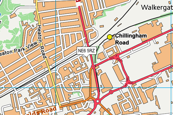 NE6 5RZ map - OS VectorMap District (Ordnance Survey)