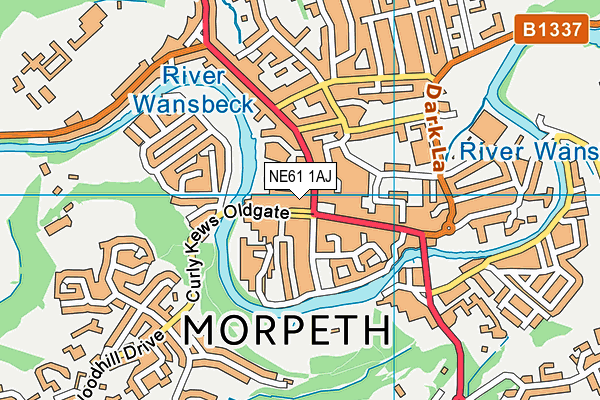 NE61 1AJ map - OS VectorMap District (Ordnance Survey) NE61 1AJ map - OS VectorMap District (Ordnance Survey)