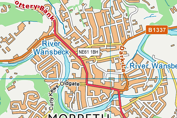 NE61 1BH map - OS VectorMap District (Ordnance Survey)
