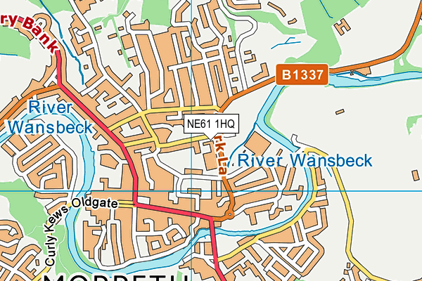 NE61 1HQ map - OS VectorMap District (Ordnance Survey)