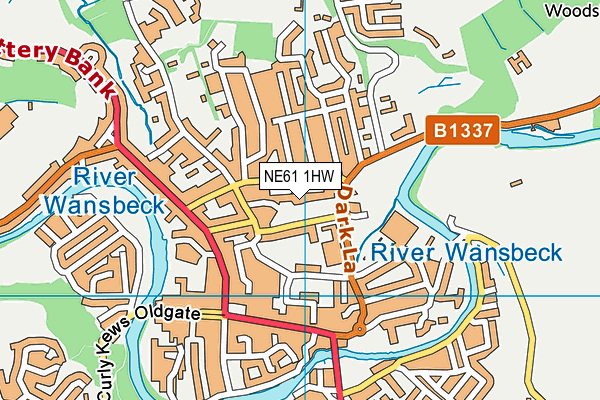 NE61 1HW map - OS VectorMap District (Ordnance Survey)