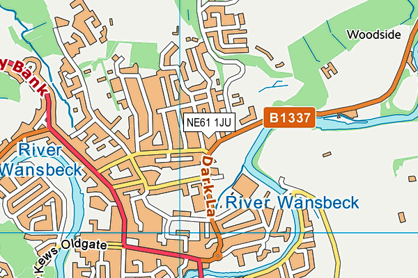 NE61 1JU map - OS VectorMap District (Ordnance Survey)