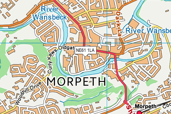 NE61 1LA map - OS VectorMap District (Ordnance Survey)