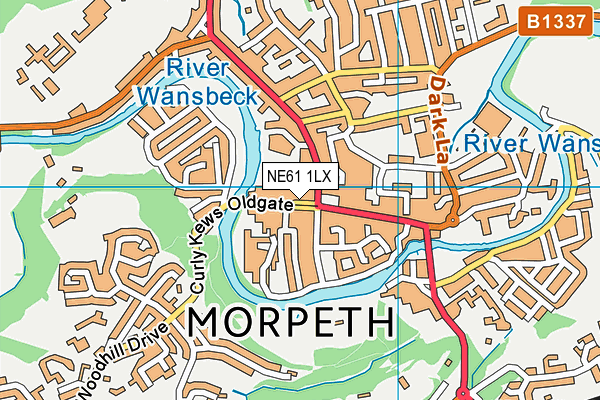 NE61 1LX map - OS VectorMap District (Ordnance Survey)