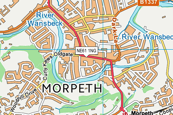 NE61 1NG map - OS VectorMap District (Ordnance Survey)