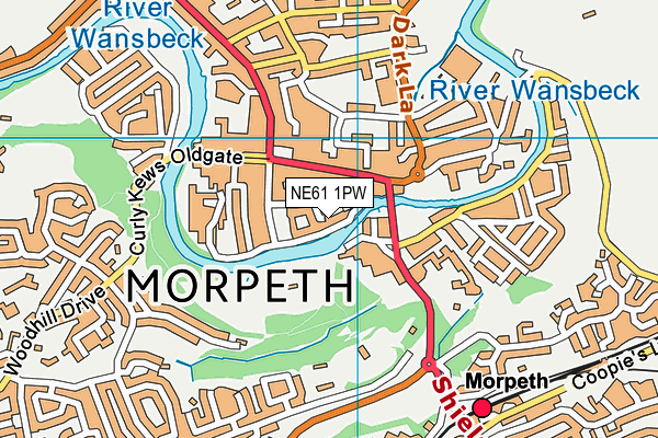 NE61 1PW map - OS VectorMap District (Ordnance Survey) NE61 1PW map - OS VectorMap District (Ordnance Survey)