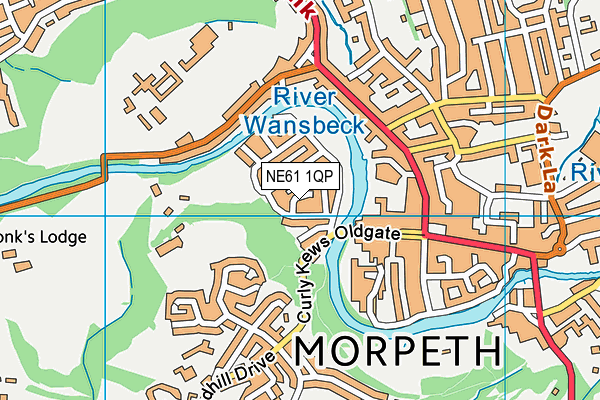 NE61 1QP map - OS VectorMap District (Ordnance Survey)