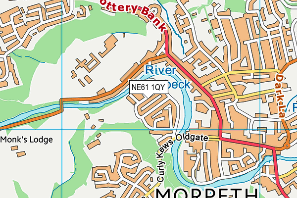 NE61 1QY map - OS VectorMap District (Ordnance Survey)