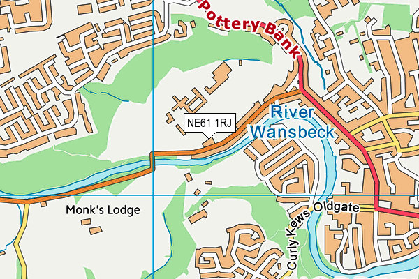 NE61 1RJ map - OS VectorMap District (Ordnance Survey)