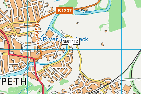NE61 1TZ map - OS VectorMap District (Ordnance Survey)