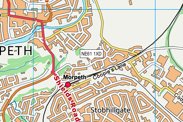 NE61 1XD map - OS VectorMap District (Ordnance Survey)
