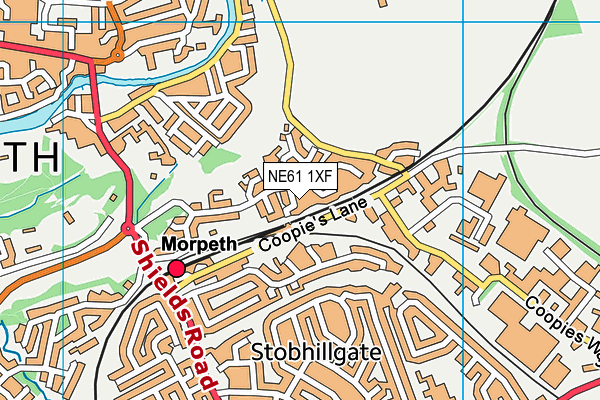 NE61 1XF map - OS VectorMap District (Ordnance Survey)