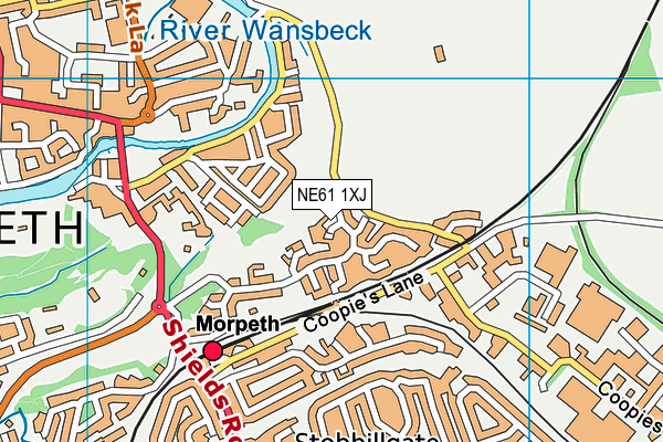 NE61 1XJ map - OS VectorMap District (Ordnance Survey)