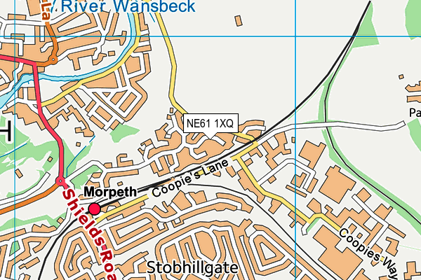NE61 1XQ map - OS VectorMap District (Ordnance Survey)