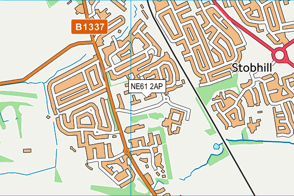 NE61 2AP map - OS VectorMap District (Ordnance Survey) NE61 2AP map - OS VectorMap District (Ordnance Survey)