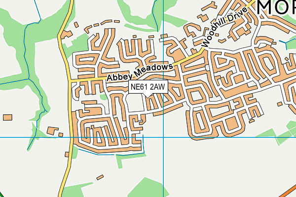NE61 2AW map - OS VectorMap District (Ordnance Survey) NE61 2AW map - OS VectorMap District (Ordnance Survey)