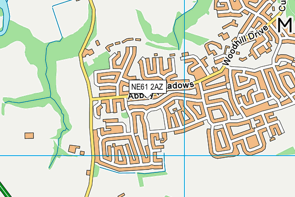 NE61 2AZ map - OS VectorMap District (Ordnance Survey) NE61 2AZ map - OS VectorMap District (Ordnance Survey)