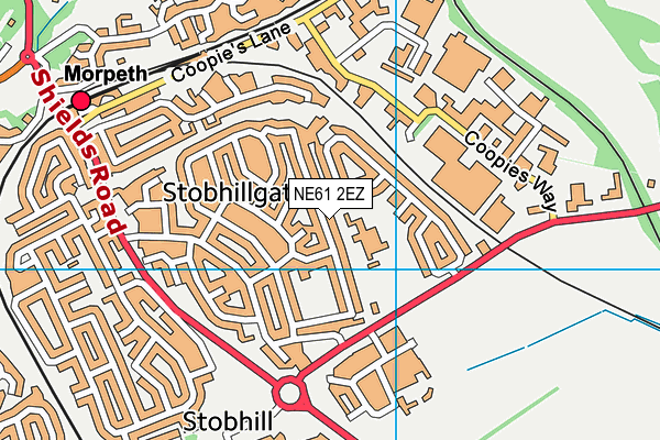 NE61 2EZ map - OS VectorMap District (Ordnance Survey)