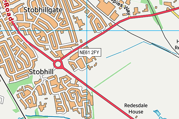 NE61 2FY map - OS VectorMap District (Ordnance Survey) NE61 2FY map - OS VectorMap District (Ordnance Survey)