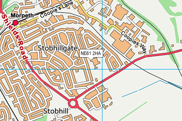 NE61 2HA map - OS VectorMap District (Ordnance Survey)