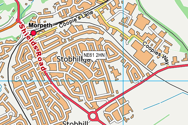 NE61 2HN map - OS VectorMap District (Ordnance Survey)