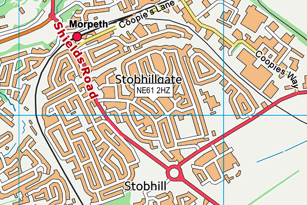 NE61 2HZ map - OS VectorMap District (Ordnance Survey)