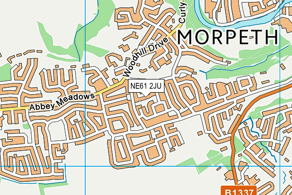 NE61 2JU map - OS VectorMap District (Ordnance Survey) NE61 2JU map - OS VectorMap District (Ordnance Survey)