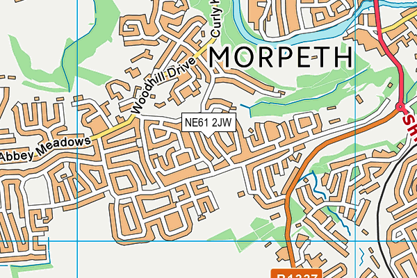 NE61 2JW map - OS VectorMap District (Ordnance Survey) NE61 2JW map - OS VectorMap District (Ordnance Survey)