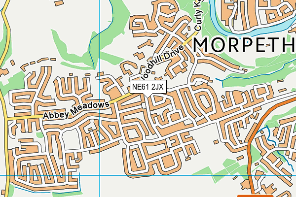 NE61 2JX map - OS VectorMap District (Ordnance Survey) NE61 2JX map - OS VectorMap District (Ordnance Survey)