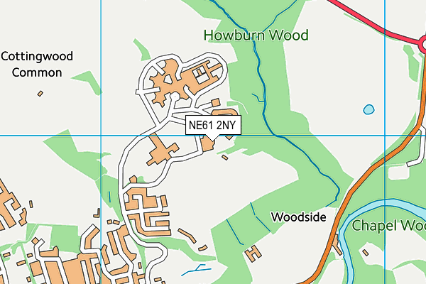 NE61 2NY map - OS VectorMap District (Ordnance Survey) NE61 2NY map - OS VectorMap District (Ordnance Survey)
