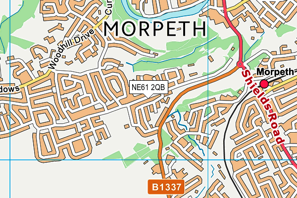 NE61 2QB map - OS VectorMap District (Ordnance Survey)