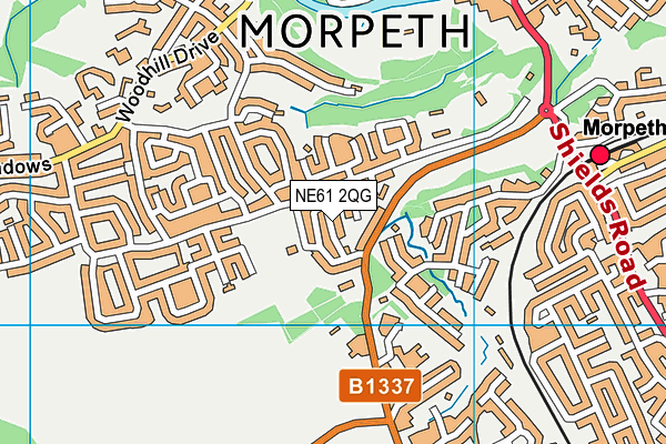 NE61 2QG map - OS VectorMap District (Ordnance Survey) NE61 2QG map - OS VectorMap District (Ordnance Survey)