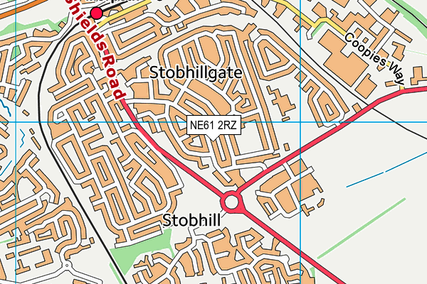 NE61 2RZ map - OS VectorMap District (Ordnance Survey) NE61 2RZ map - OS VectorMap District (Ordnance Survey)