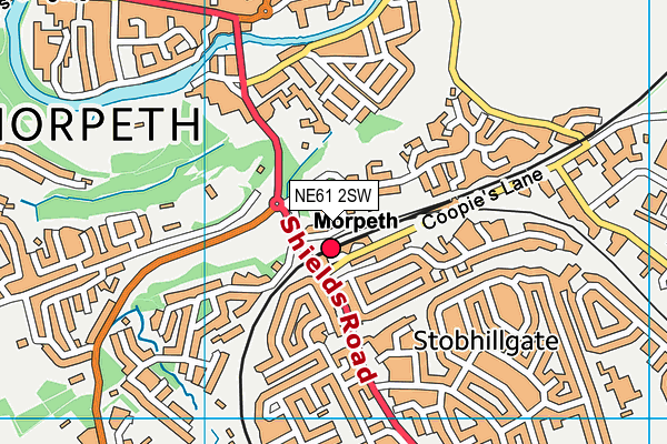 NE61 2SW map - OS VectorMap District (Ordnance Survey)