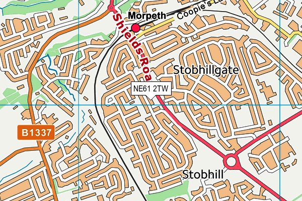 NE61 2TW map - OS VectorMap District (Ordnance Survey) NE61 2TW map - OS VectorMap District (Ordnance Survey)