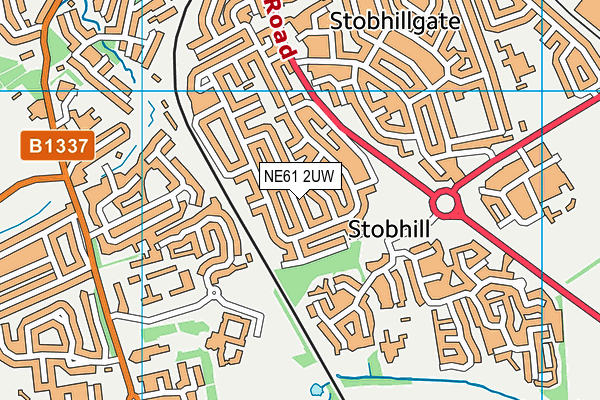 NE61 2UW map - OS VectorMap District (Ordnance Survey)