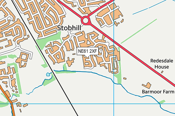 NE61 2XF map - OS VectorMap District (Ordnance Survey) NE61 2XF map - OS VectorMap District (Ordnance Survey)