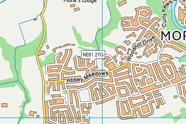 NE61 2YG map - OS VectorMap District (Ordnance Survey) NE61 2YG map - OS VectorMap District (Ordnance Survey)