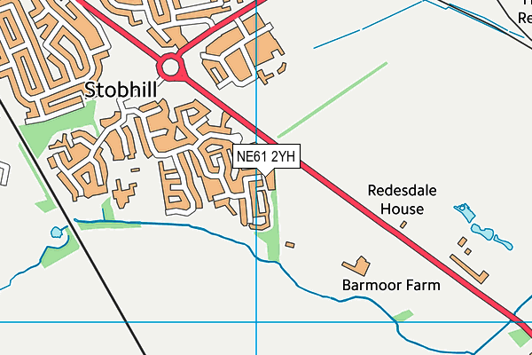 NE61 2YH map - OS VectorMap District (Ordnance Survey)
