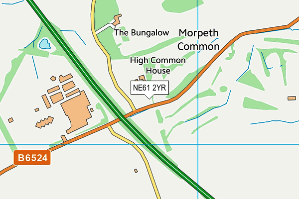 NE61 2YR map - OS VectorMap District (Ordnance Survey)