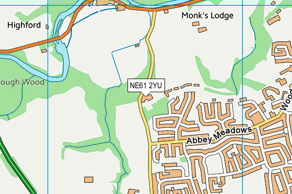 NE61 2YU map - OS VectorMap District (Ordnance Survey) NE61 2YU map - OS VectorMap District (Ordnance Survey)