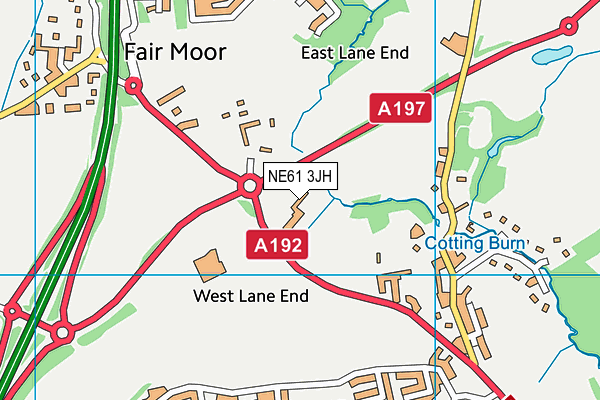 NE61 3JH map - OS VectorMap District (Ordnance Survey) NE61 3JH map - OS VectorMap District (Ordnance Survey)