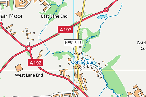 NE61 3JU map - OS VectorMap District (Ordnance Survey) NE61 3JU map - OS VectorMap District (Ordnance Survey)