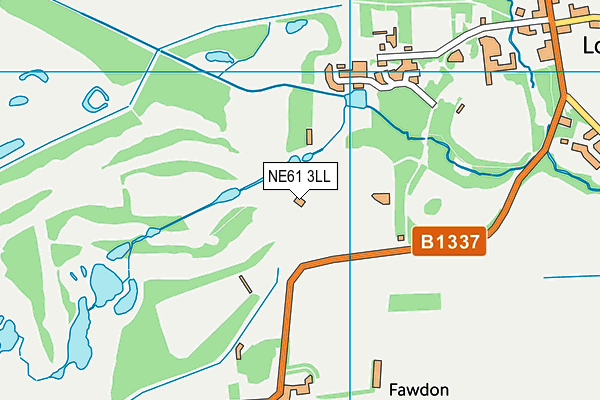 NE61 3LL map - OS VectorMap District (Ordnance Survey)