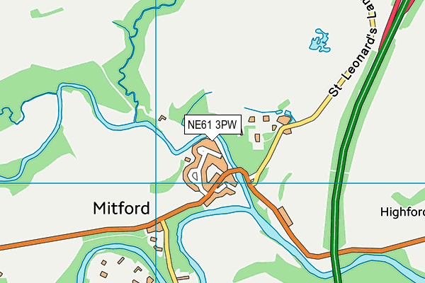 NE61 3PW map - OS VectorMap District (Ordnance Survey) NE61 3PW map - OS VectorMap District (Ordnance Survey)